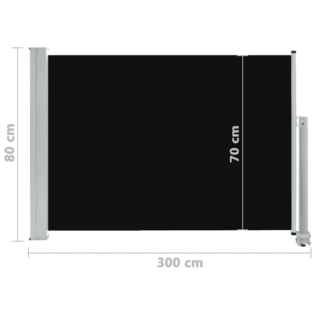 Vidaxl Toldo Lateral Retráctil De Jardín Negro 80x300 Cm_2