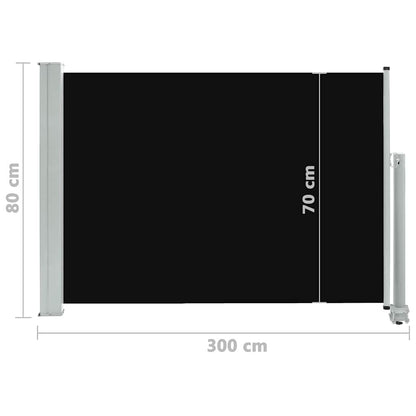 Vidaxl Toldo Lateral Retráctil De Jardín Negro 80x300 Cm_2