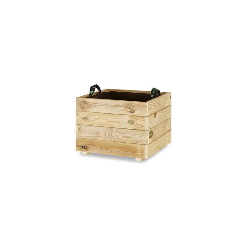 Jardinera Cuadrada De Madera Tratada 50x50x40 Cm Pun Hortalia_0