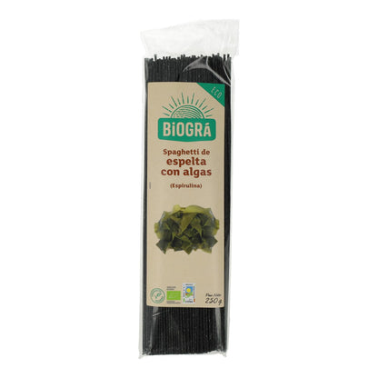 Espagueti de Espelta con Algas (Espirulina y Fucus) Biográ, 250g