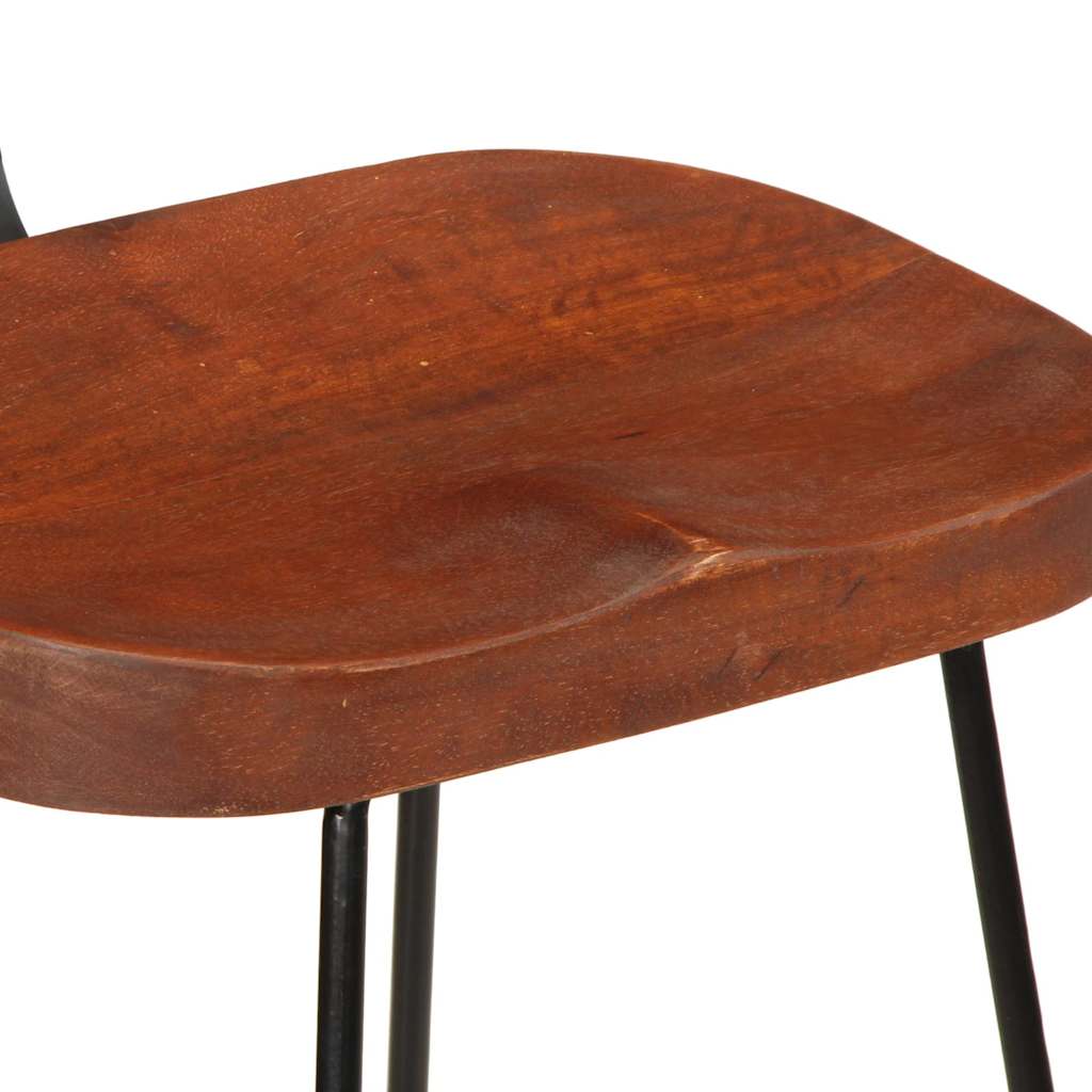 Taburetes De Barra 2 Uds 49x43x103 Cm Madera Maciza De Mango_4