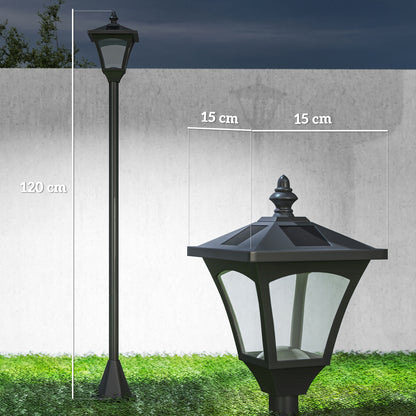 Outsunny Farol Solar De Jardín Ip44 Con Luces Inteligentes Led Exteriores_2