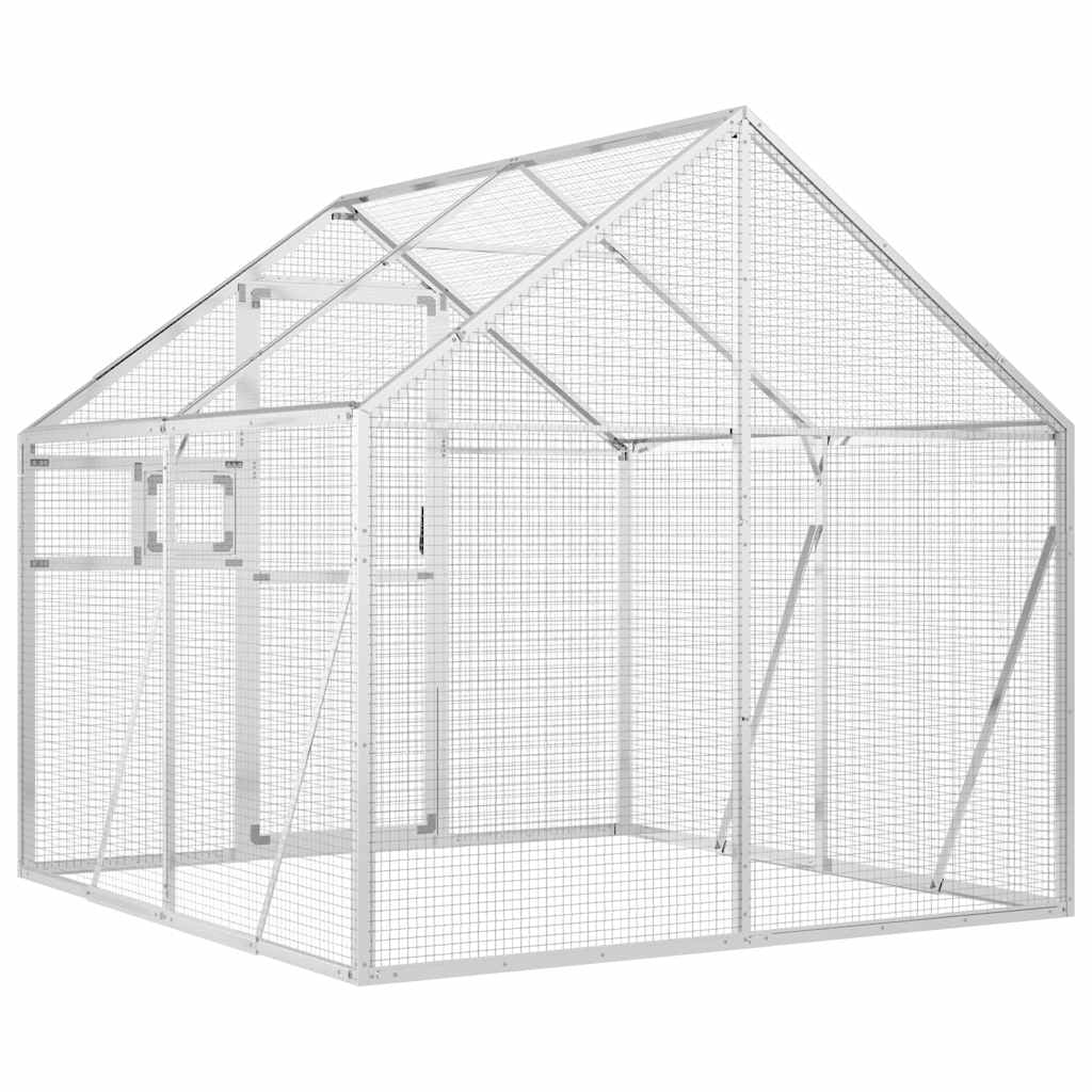 Vidaxl Pajarera De Aluminio Color Plateado 1,79x2x1,85 M_4