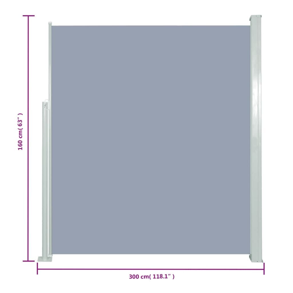 Vidaxl Toldo Lateral Retráctil De Jardín Gris160x300 Cm_2