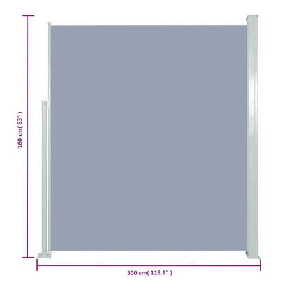 Vidaxl Toldo Lateral Retráctil De Jardín Gris160x300 Cm_2