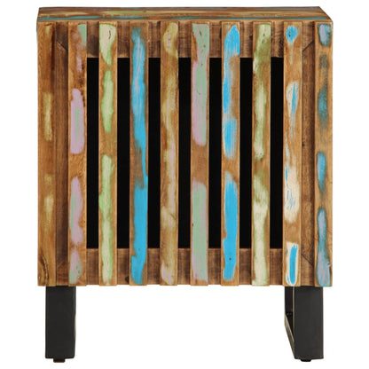 Mesita De Noche De Madera Maciza Reciclada 40x34x46 Cm_1