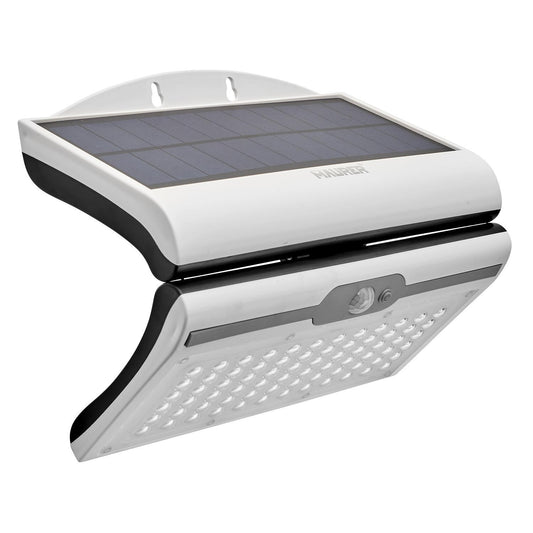 Aplique / Lampara Solar Led Jardin Blanca Con Sensor De Movimiento Y Crepuscular. Ip44_0