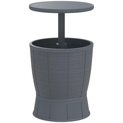 Outsunny Mesa Nevera Para Exterior 41 L 3 En 1 Cool Bar Mesa Auxiliar Gris_0