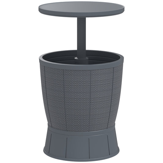 Outsunny Mesa Nevera Para Exterior 41 L 3 En 1 Cool Bar Mesa Auxiliar Gris_0
