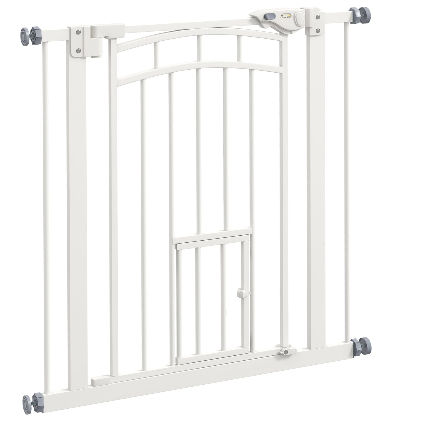 Pawhut Barrera De Seguridad Extensible 74-80x76 Cm Con Extensión Blanco_0