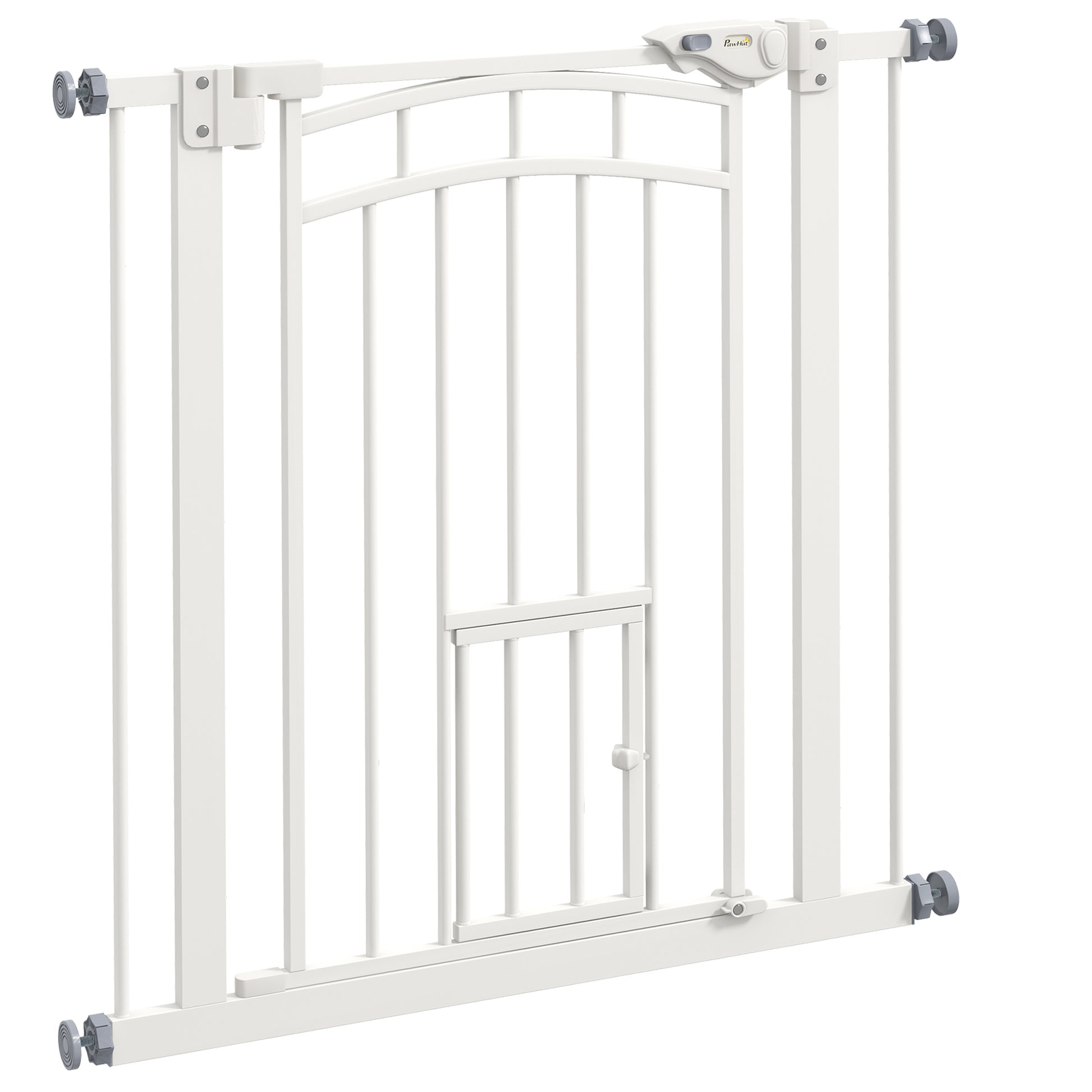 Pawhut Barrera De Seguridad Extensible 74-80x76 Cm Con Extensión Blanco_0