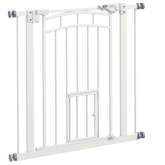 Pawhut Barrera De Seguridad Extensible 74-80x76 Cm Con Extensión Blanco_0