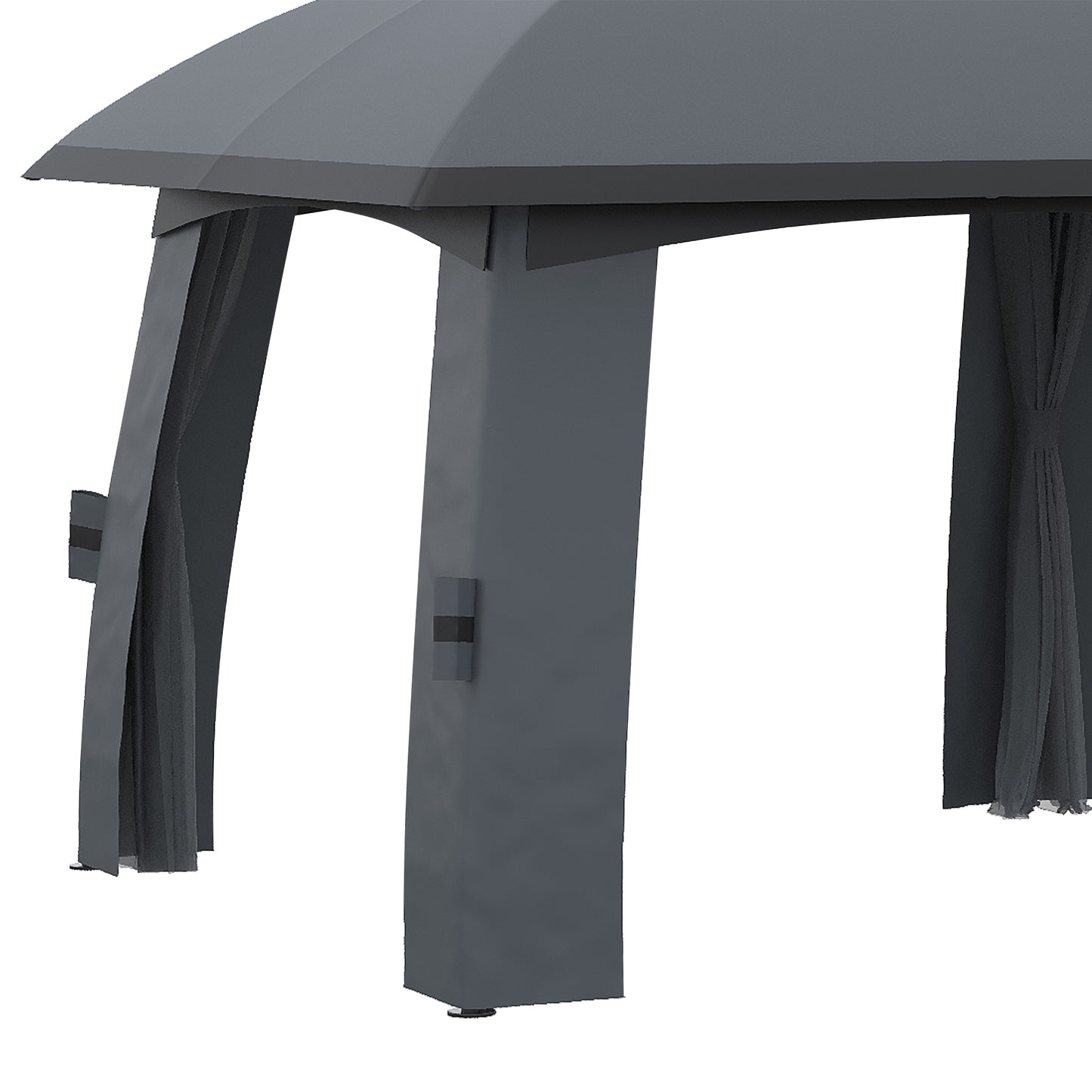 Outsunny Cenador Jardín 3x6 M Con Doble Techo Y 6 Cortinas Mosquiteras Gris_4