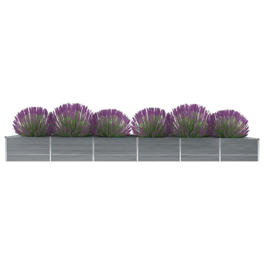 Arriate De Jardín De Acero Galvanizado Gris 480x80x45 Cm_0