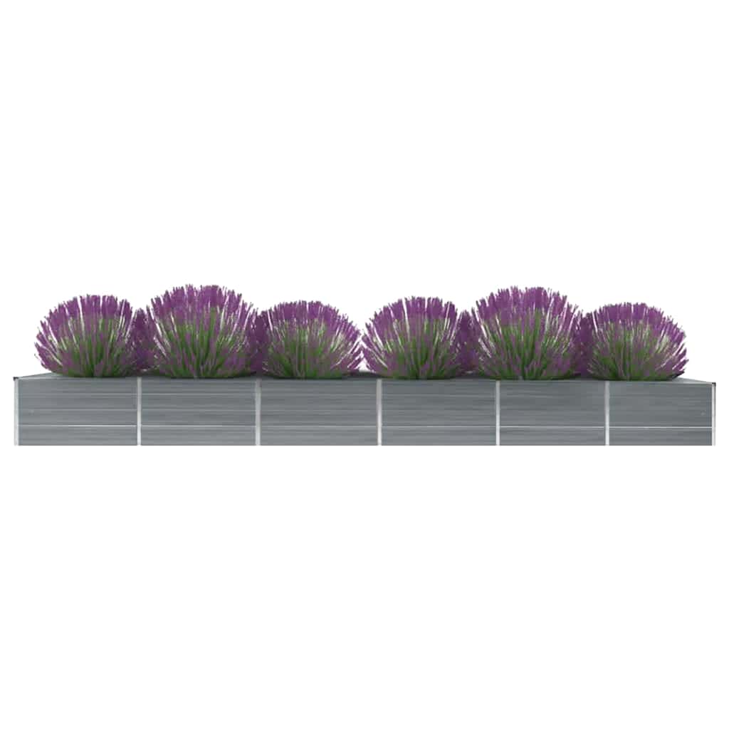 Arriate De Jardín De Acero Galvanizado Gris 480x80x45 Cm_0