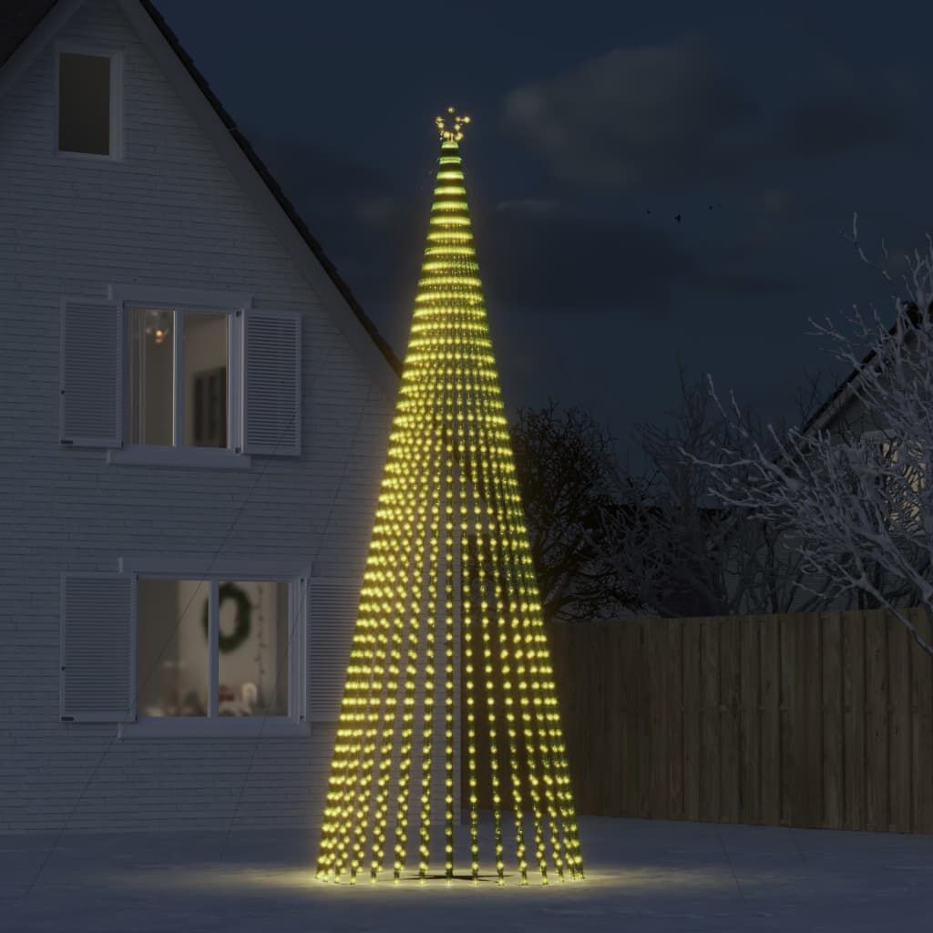 Vidaxl Árbol De Navidad Led 1544 Leds Blanco Cálido 500 Cm_1