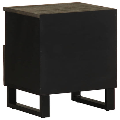 Mesita De Noche De Madera Maciza De Mango Negra 40x33x46 Cm_3
