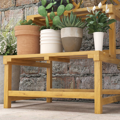 Estantería Para Plantas Outsunny Madera De Abeto Madera Natural 60x50x166 Cm_4