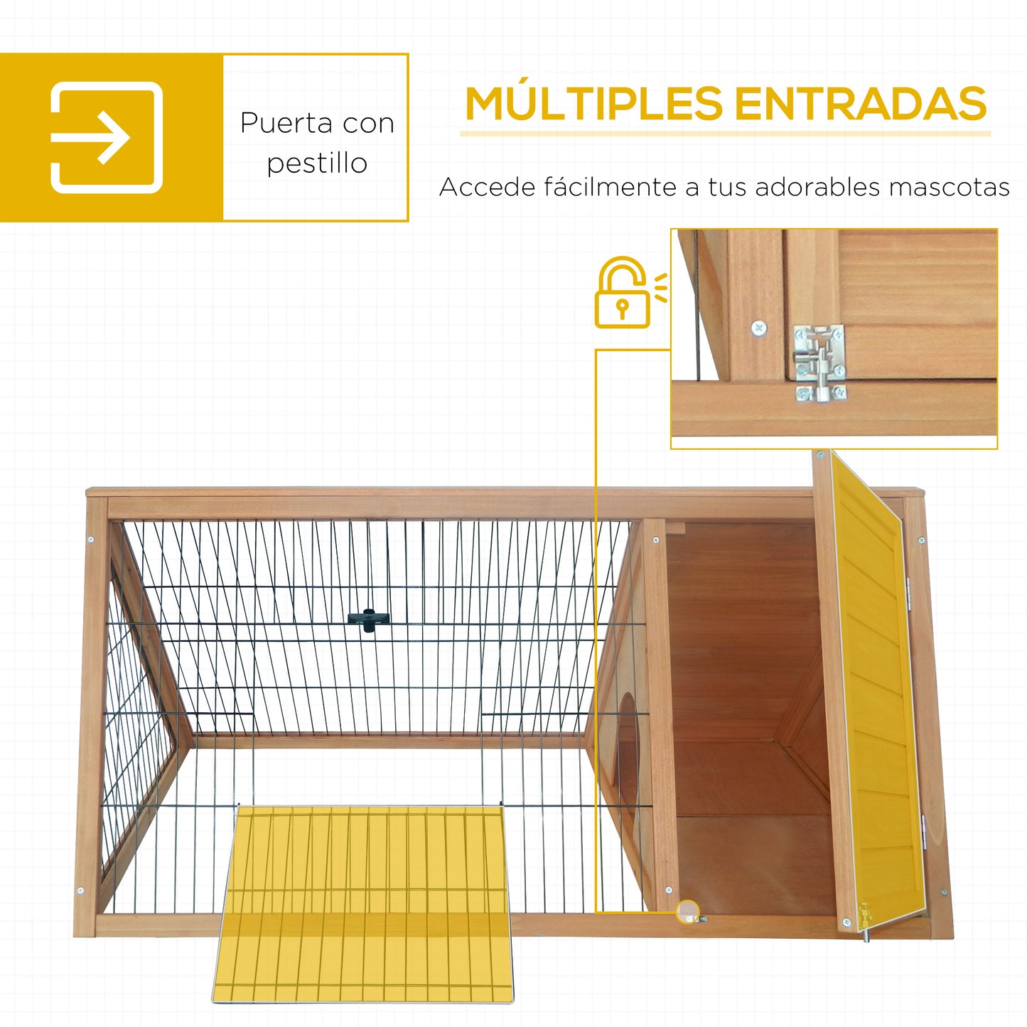 Pawhut Conejera De Madera 116x62_4