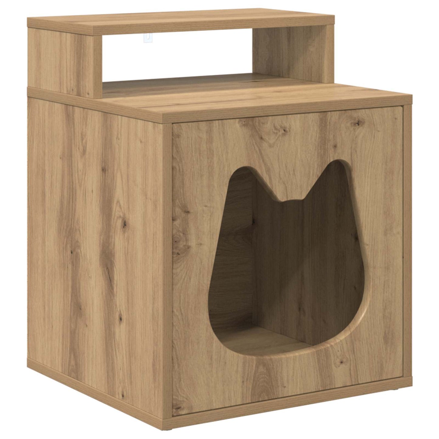 Casa Para Gatos Roble Artesanal 42,5 X 40 X 53,5 Cm_0