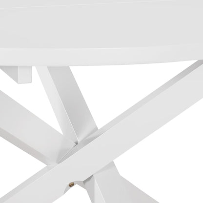 Mesa De Comedor Mdf Blanca 120x75 Cm_1