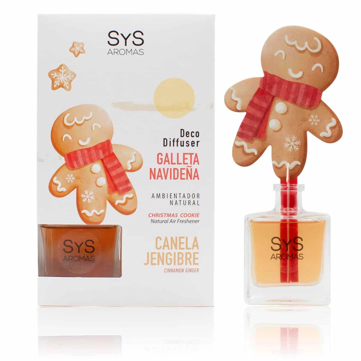 Ambientador Difusor Galleta de Navidad Canela-Jengibre Deco Diffuser SYS Aromas 90 ml | Dulce y Especiado_0