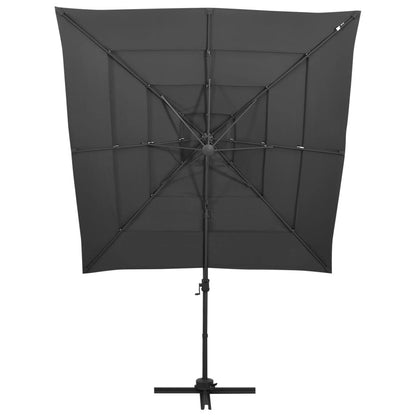 Vidaxl Sombrilla Jardín 4 Niveles Palo Aluminio Antracita 250x250 Cm_1