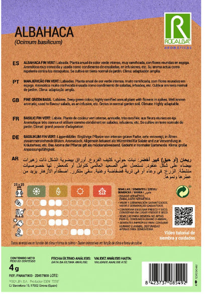 Semillas Albahaca Hoja Ancha 4g