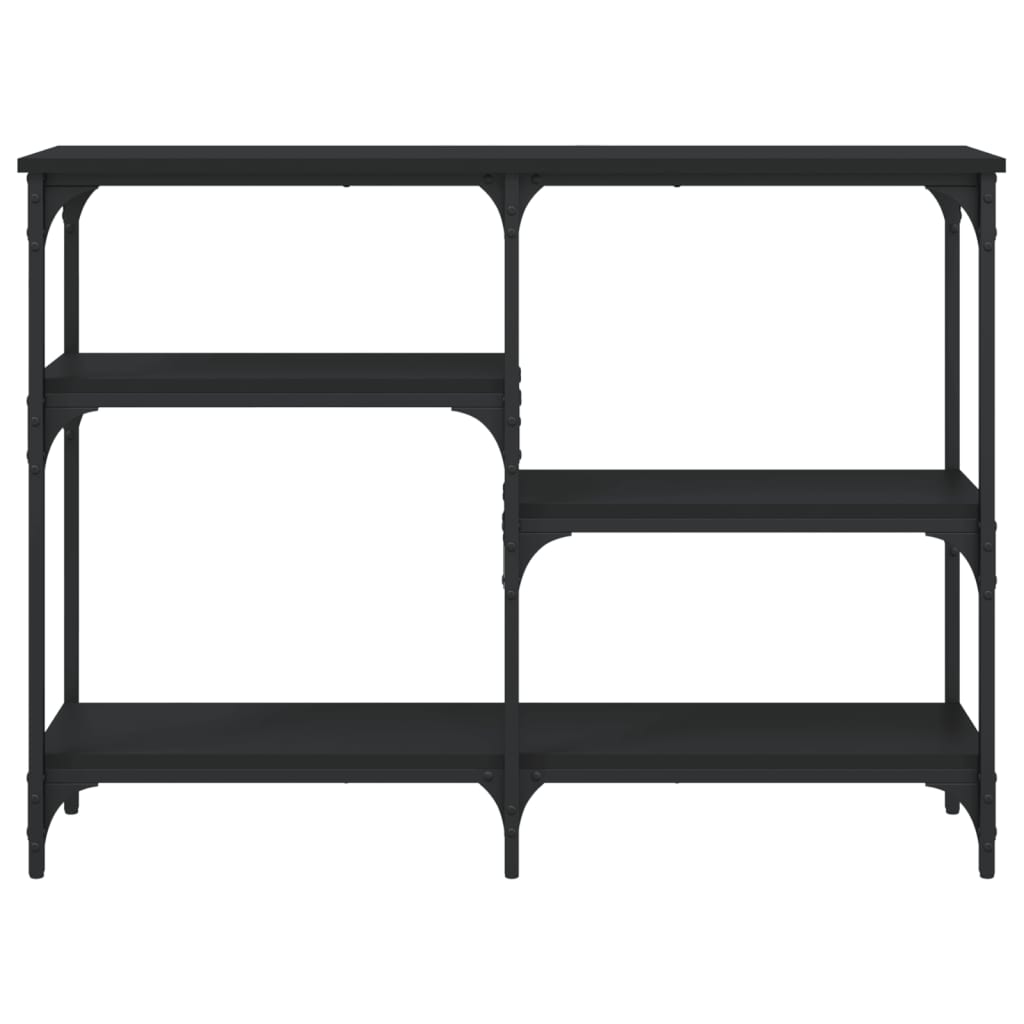 Mesa Consola Madera De Ingeniería Negra 102x29x75 Cm_2