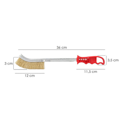 Cepillo Manual Acero Latonado Mango Rojo 34 Cm._1