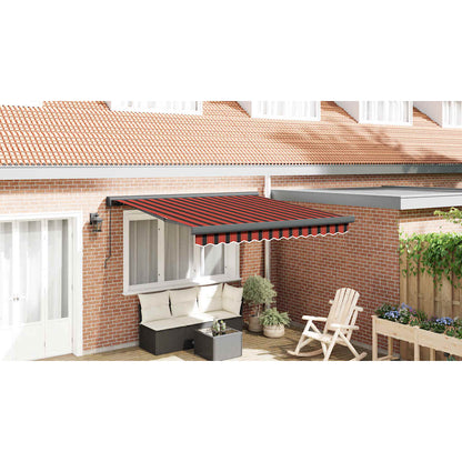Toldo Retráctil Aluminio Y Tela Naranja Y Marrón 3,5x2,5 M_3