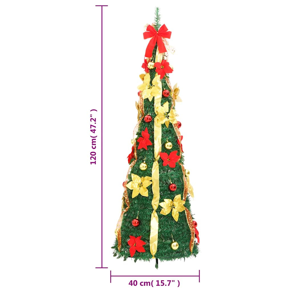 Vidaxl Árbol De Navidad Artificial Desplegable 50 Led Verde 120 Cm_2
