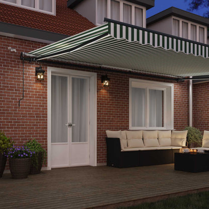 Toldo Retráctil Verde Y Blanco 500 X 300 Cm Poliéster_2