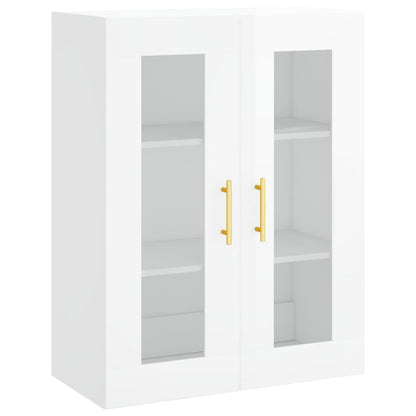 Aparador Alto Madera Contrachapada Blanco Brillo 69,5x34x180 Cm_4