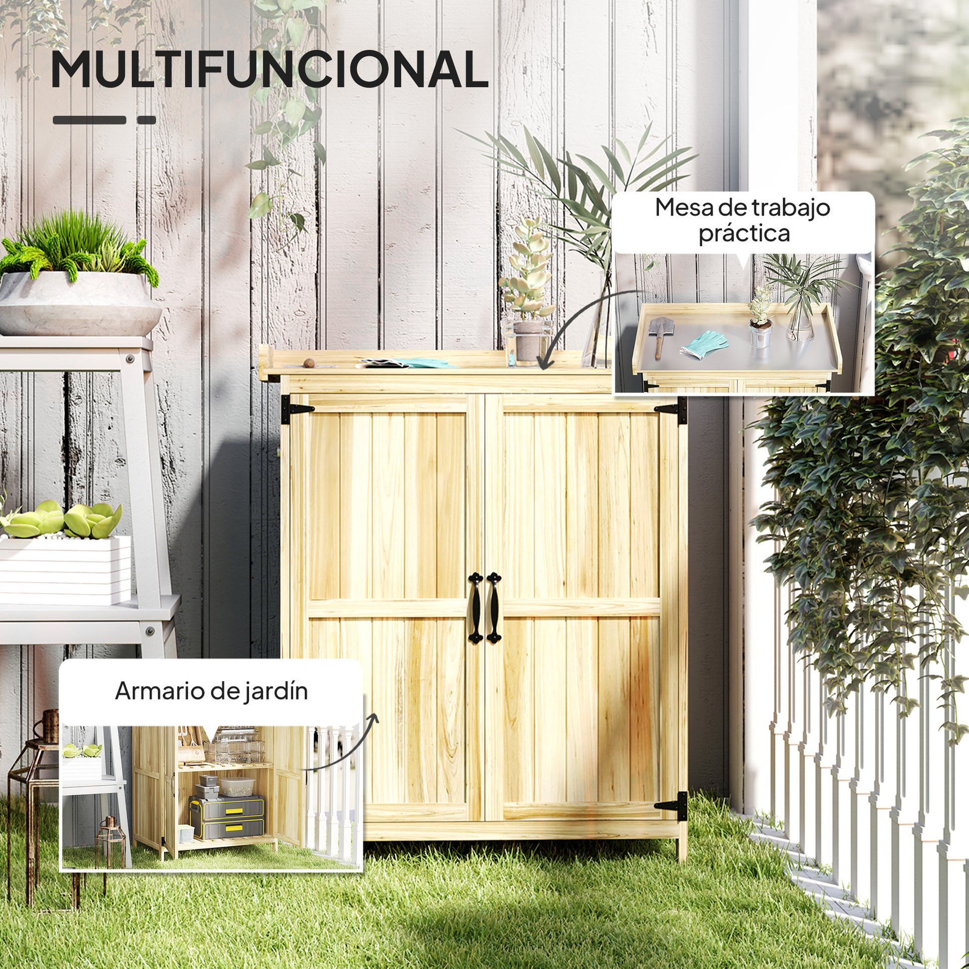 Outsunny Armario De Exterior De Madera_3