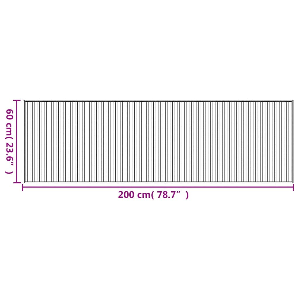 Vidaxl Alfombra Rectangular Bambú Marrón Oscuro 60x200 Cm_2