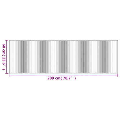 Vidaxl Alfombra Rectangular Bambú Marrón Oscuro 60x200 Cm_2