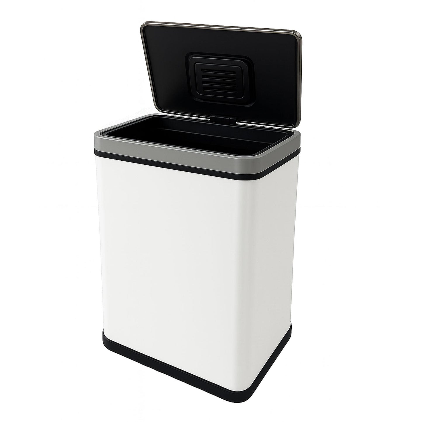 Cubo Basura 50l Blanco Acero Con Sensor Y Filtro Antiolor Wellhome_0