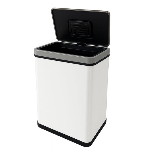 Cubo Basura 70l Blanco Acero Con Sensor Y Filtro Antiolor Wellhome