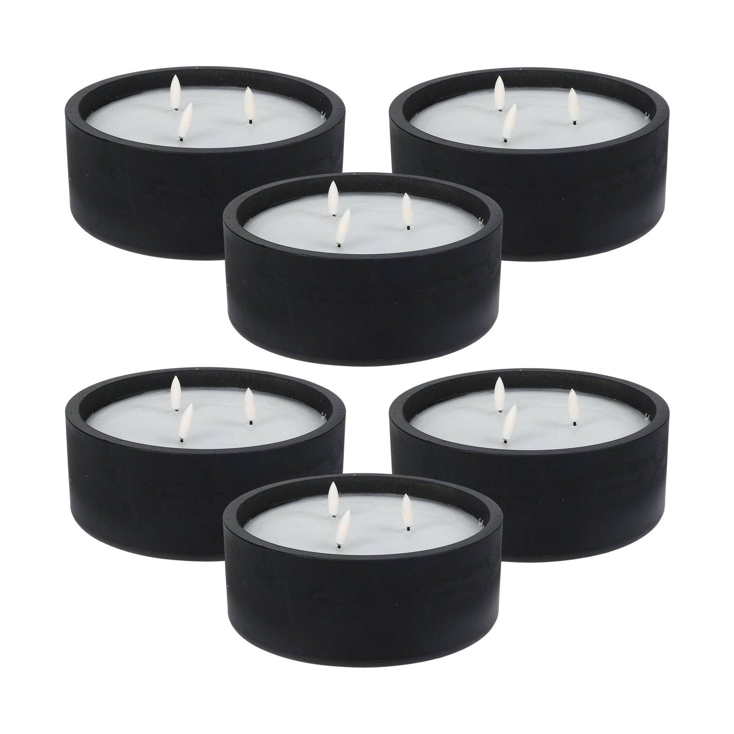 Well Home - Pack 6 Velas Led Redonda Negro