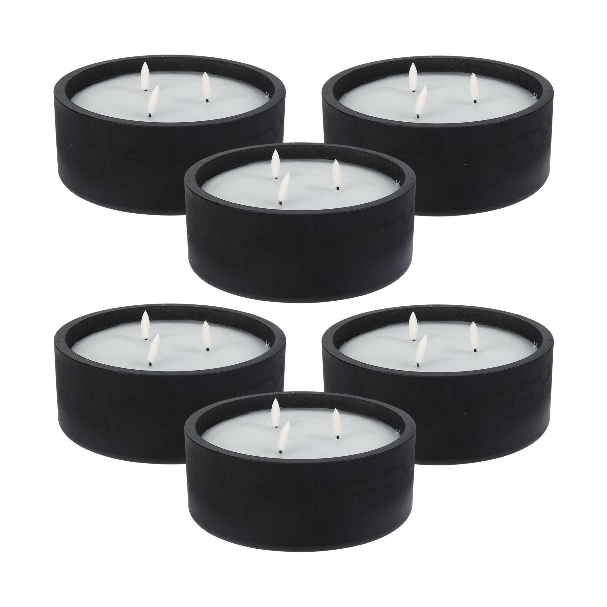 Well Home - Pack 6 Velas Led Redonda Negro
