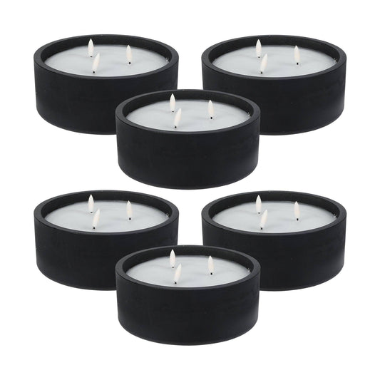 Well Home - Pack 6 Velas Led Redonda Negro