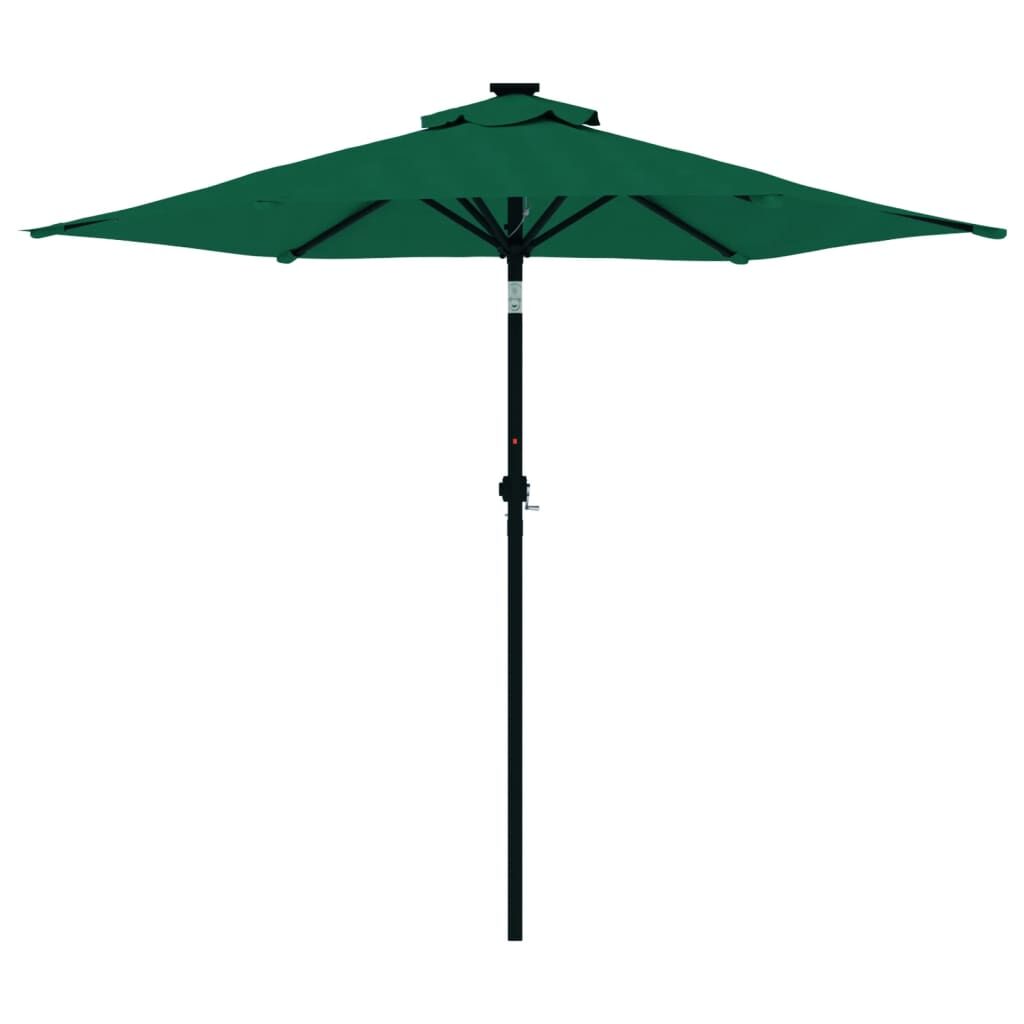 Vidaxl Sombrilla De Jardín Con Poste De Acero Verde 225x225x212 Cm_3