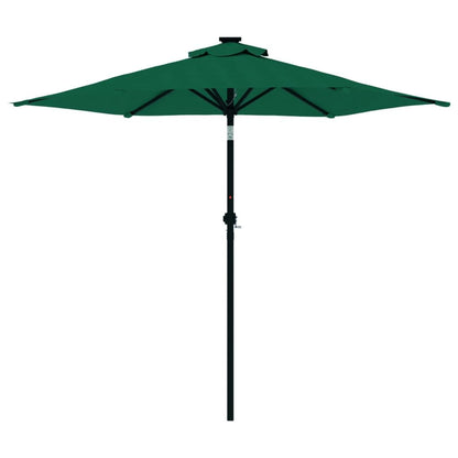 Vidaxl Sombrilla De Jardín Con Poste De Acero Verde 225x225x212 Cm_3