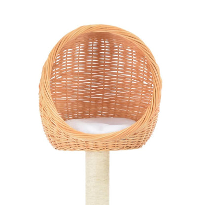 Vidaxl Rascador Para Gatos Con Poste De Sisal Madera Natural De Sauce_3