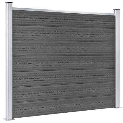 Juego De Paneles De Valla Wpc Negro 526x146 Cm / Vetonek_5