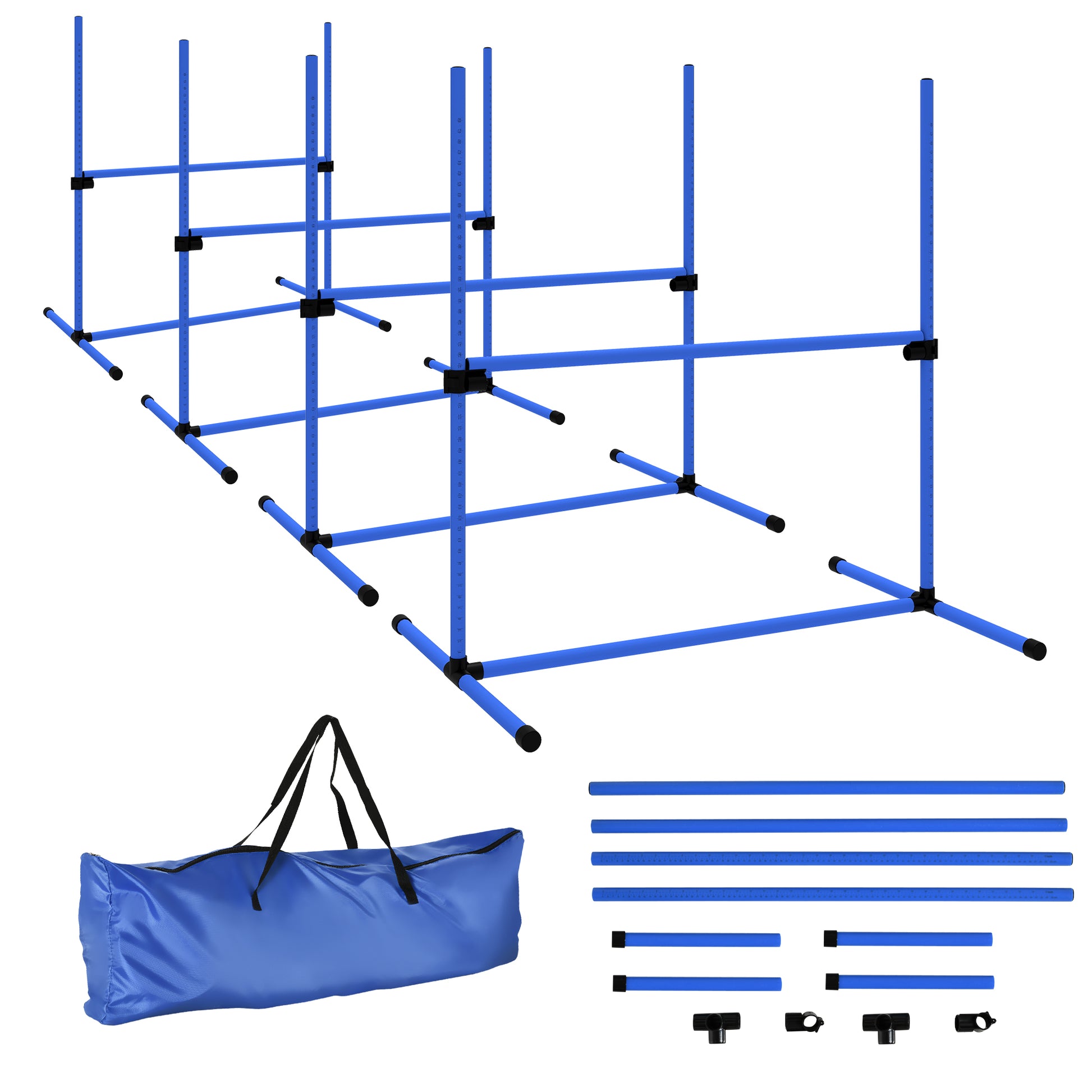 Pawhut Set Entrenamiento Agilidad Perros 4 Vallas De Salto Con Altura Ajustable_0