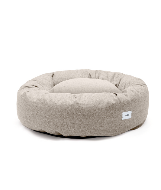Cafide Cama Donut Para Perro Con Tejido De Chenilla Beige. Modelo Nuba. Talla S (60x60x15 Cm)_0