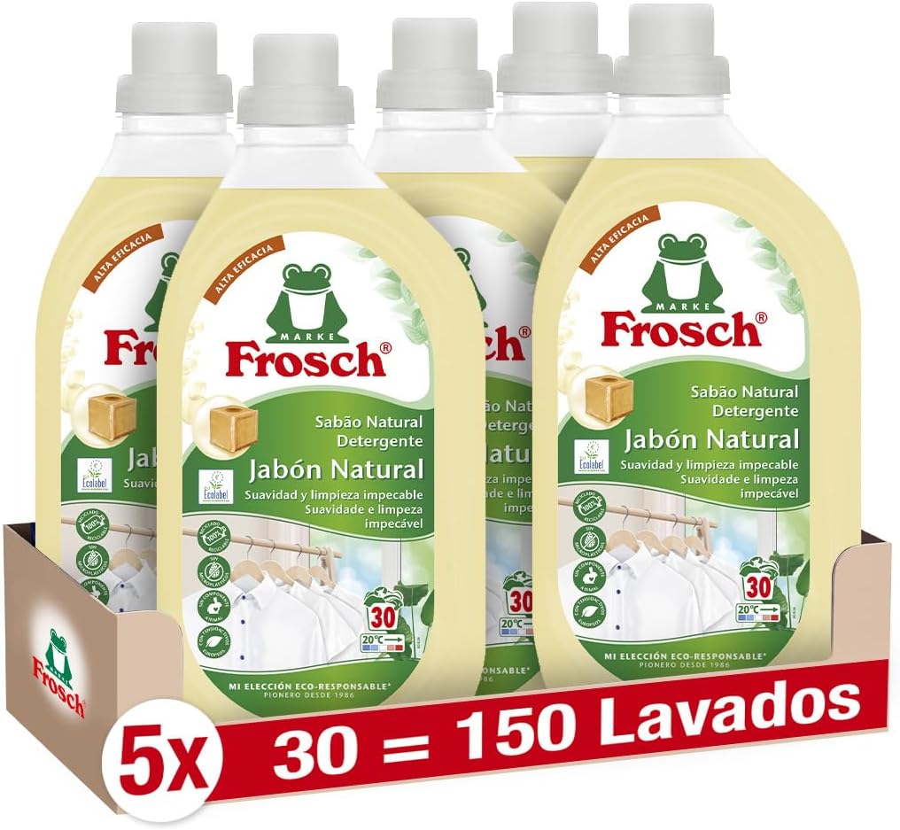 Pack 5X Detergente jabón natural, Frosch, 1500 ml