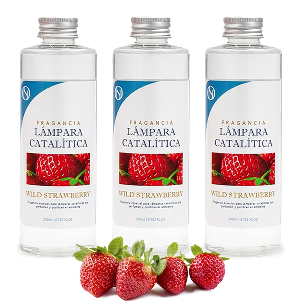 Pack 3x Fragancia Para Lámpara Catalítica 200ml: Aroma Wild Strawberry. Disfruta Tu Aroma Favorito Durante Más Tiempo_0